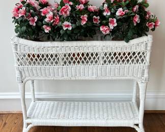 Vintage Wicker Planter, Faux Flowers sold separately 