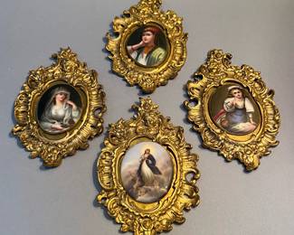 Vintage Miniature Hand Painted Portraits, sold individually 