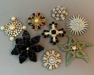 Runway Brooches to include Mindy Lam, Ciner, JBK Camrose Kross Jaqueline Kennedy, Chanel Style and Others 