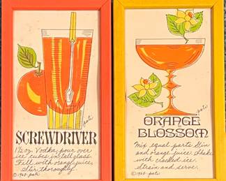 Mid Century Modern Framed Cocktail Recipes 