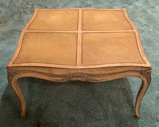 Vintage French Provençal Leather Top Coffee Table