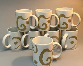 Set of 8 Oscar de la Renta Coffee Mugs