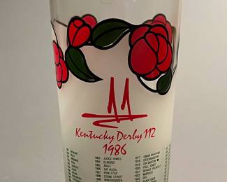 Set of 6 1986 112th Kentucky Derby Mint Julep Glasses Churchill Downs Run for the Roses