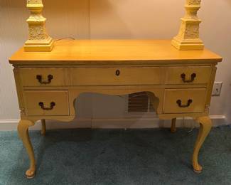 Queen Anne Painted Yellow Desk (paint me another color!!)