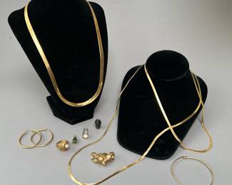 14K Gold Jewelry to include Necklaces, Ring, Earrings and Pendants 