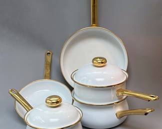 7 Piece Enamelware Cookware, sold as a set