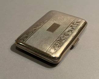 Vintage Silver Plate Cigarette Case, no monogram 