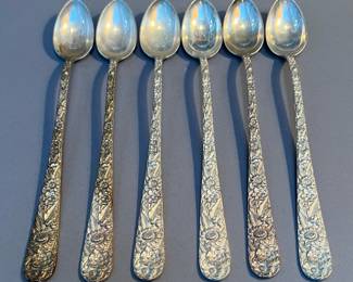 Kirk & Son “Repousse” Sterling Silver Iced Tea Spoon, Set of 6