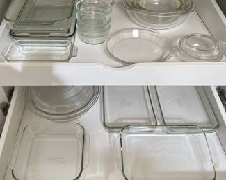 Clear Pyrex Baking Dishes and Bowls 