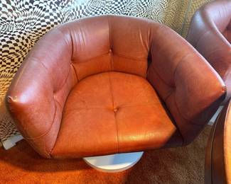 Thayer Coggin Leather bucket chair