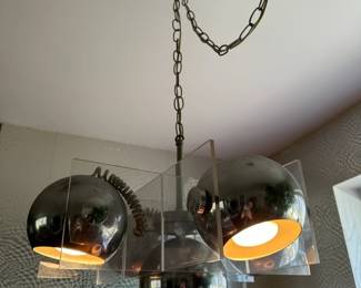 MCM chrome lucite chandelier 