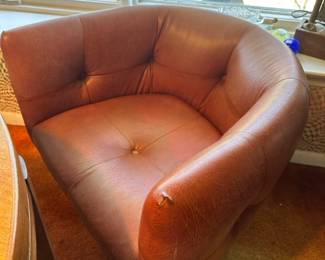 Thayer Coggin Leather bucket chair