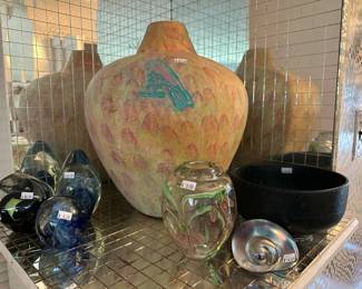 Glass paperweights, Mid-Century pottery