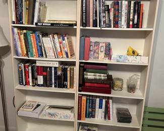 Bookshelves, books in loft