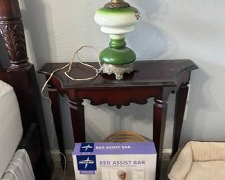 End table, lamp, Bed assist