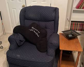 Recliner, end table