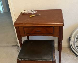 Sewing table and stool