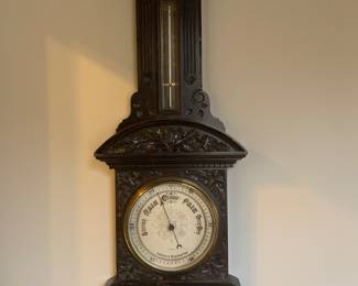 Early 19th C Aneroid Barometer, Short & Mason Ltd., London, walnut case, very good condition for age, $950, 41"h