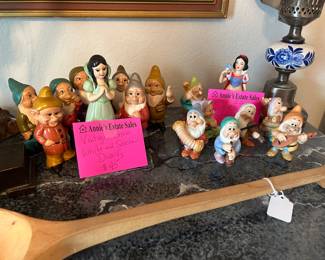Vintage Walt Disney set of Snow White and the seven dwarf figurines