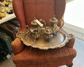 Silver over Copper antique tea service