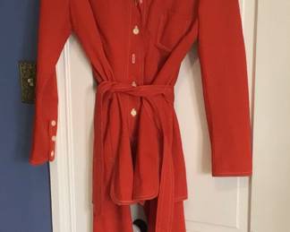 Vintage 1970s woman's poly two piece bellbottom set