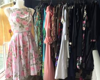 Vintage dresses, skirts, tops, gowns, coats, pants, shorts