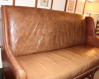 Ralph Lauren Home Leather Wingback  Sofa