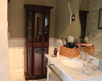 Faux Bamboo Curio Display Cabinet 