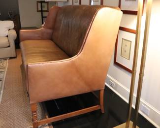 Ralph Lauren Home Leather Wingback  Sofa