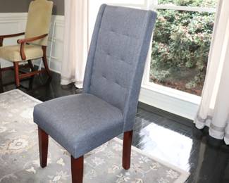4 Tufted Gray Parson's Dining Chairs 