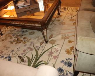 Large Flower Needlepoint Rug