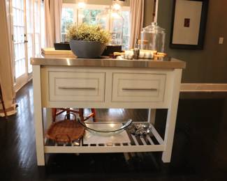 Kitchen Island with Stainless Steep Counter Top 