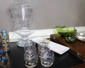 Culver  Mid-Century Seville 22-Karat Gold Roly Poly Glasses Barware  Set of 6 