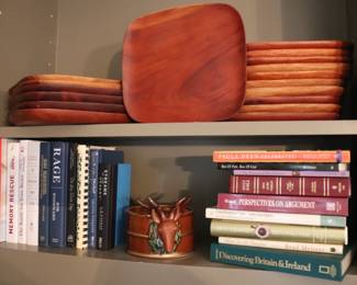 MCM Monkey Pod Wood Plate Set Square 