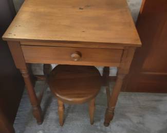 Writing desk and stool
