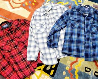 Mens Medium PENDELTON Wool Flannel button ups