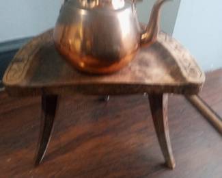 Copper pot large French\English??
Russian primitaive hand carved plank stool
100.00