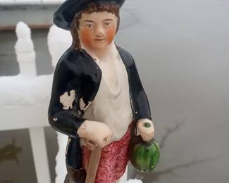 Staffordshire Old English pottery 1700s lil farmer boy 100.00