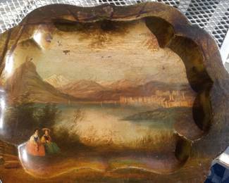 Amazing Grench tole tray 1750s 
Landscape Hand paint 
300