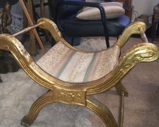 400.00 French Napolian 3rd gesso  gold gilt chair