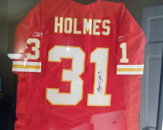 Priest Holmes signed in large frame 450.00
