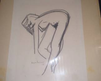 Boyan Rainov Bulgarian sculpture artist 
Original Charcoal 1948 25\12
200