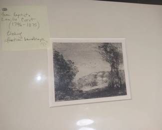Jean Baptist Camille Corot  1796-1875 French artist litho\ dry point etching print  250.00