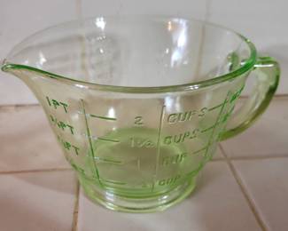 Uranium glass measuring cup
