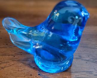 Leo Ward glass blue bird