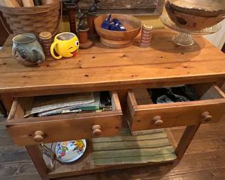 Another view of antique table