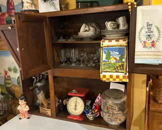 Hoosier Cabinet with great treasures inside 