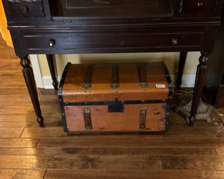 Antique desk & chest. Desk opens outward - key is with desk
