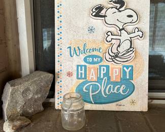 Snoopy “Happy Place” sign & miscellaneous 