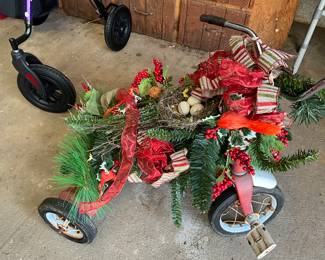 Decorated child’s tricycle